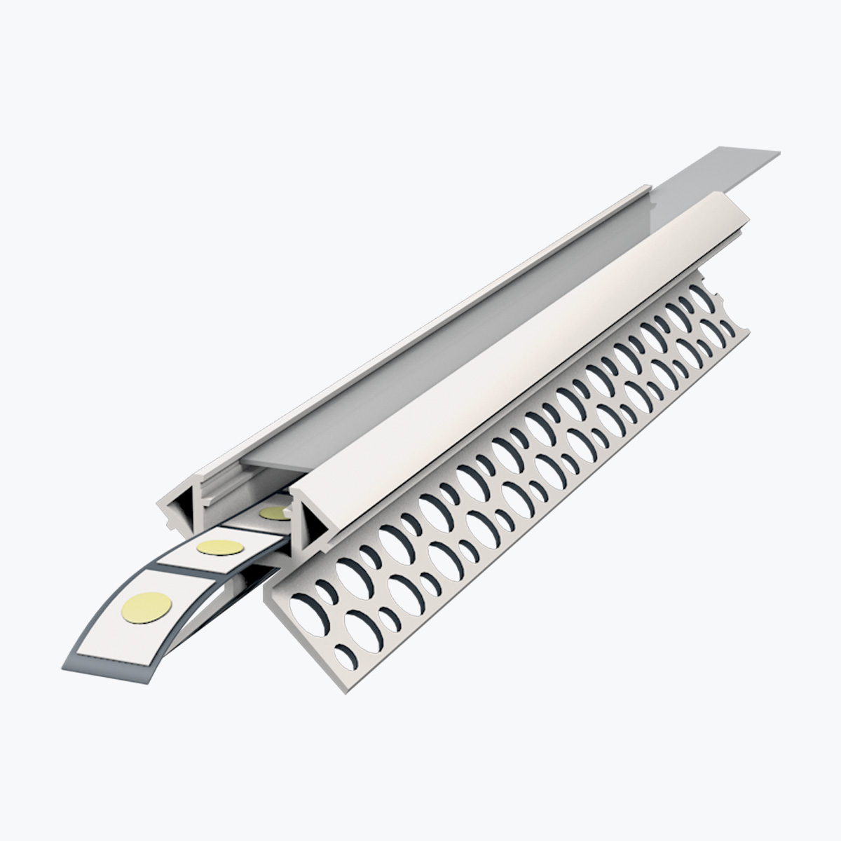 profile-led-tete-cloison-a138-tempolistel.jpg TEMPOLISTEL® A138 قطاع معدني لإضاءة LED لرأس الحاجز - الصورة 1