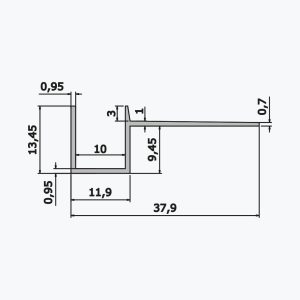 ⁦TEMPOLISTEL® A108 قطاع معدني للمفصل المجوف⁩ - الصورة ⁦2⁩