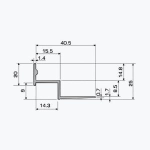 ⁦TEMPOLISTEL® A119 قطاع معدني W للسقف المستعار⁩ - الصورة ⁦2⁩