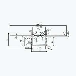 ⁦TEMPOLISTEL® A137 قطاع معدني مسطح لإضاءة LED⁩ - الصورة ⁦2⁩