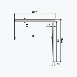 ⁦TEMPOLISTEL® B107 قطاع معدني للإيقاف للوح الجبس BA25⁩ - الصورة ⁦2⁩