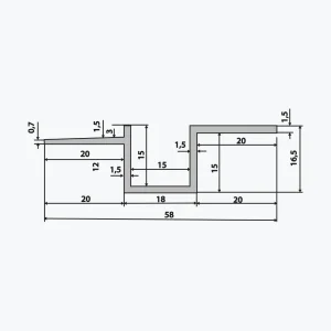 ⁦TEMPOLISTEL® B110 قطاع معدني انتقالي للسقف المعلق من لوح الجبس والقابل للفك⁩ - الصورة ⁦2⁩