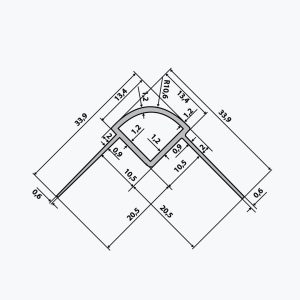⁦TEMPOLISTEL® B113 قطاع معدني لحماية الزوايا المدورة للحاجز⁩ - الصورة ⁦2⁩